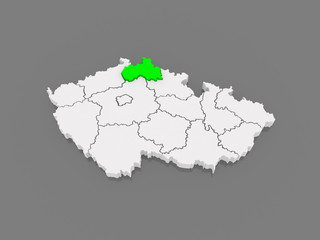 Map of Liberec. Czech Republic.