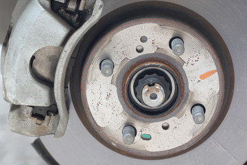 repaired equipment of car brake disc.