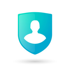 Shield icon with a male avatar