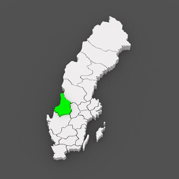 Map of Karlstad. Sweden.