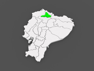 Map of Imbabura. Ecuador.