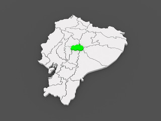 Map of Tungurahua. Ecuador.