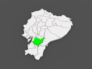 Map of Azuay. Ecuador.