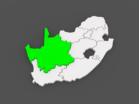 Map Of Northern Cape (Kimberley). South Africa.