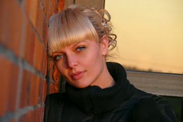 Portrait of the girl in the twilight of day