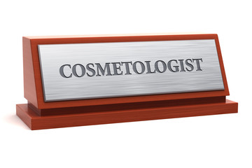 Cosmetologist job title on nameplate