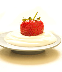 Strawberry in a cream
