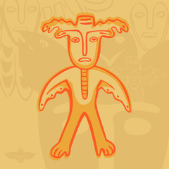 vector Permian bronze gods man-moose