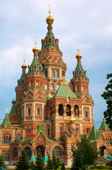 Fototapeta na wymiar Sts Peter and Paul cathedral, Petergof, St Petersburg, Russia