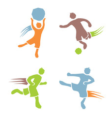 Active sports boys vector set 2