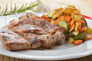 costata e verdure allo zenzero