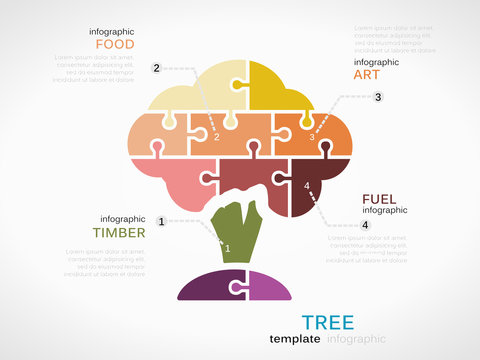 Tree concept infographic template with arbor