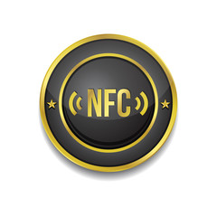 NFC Circular Vector Golden Black Web Icon Button