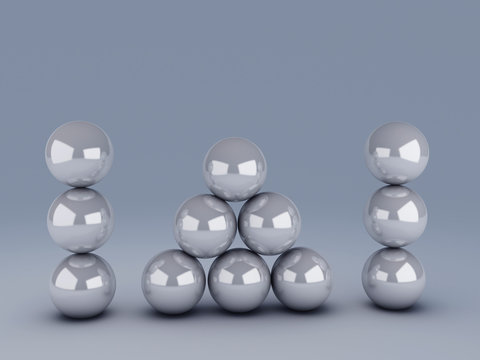 white spheres in equilibrium.