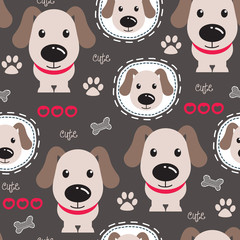 cute dog pattern vector illustration - 67552925