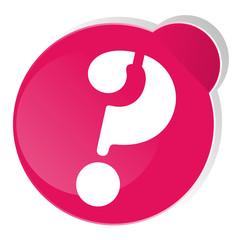 question mark icon button pink