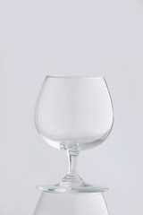 Single empty brandy glass