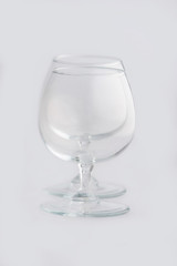 Single empty brandy glass