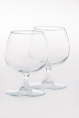 Single empty brandy glass
