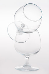 Single empty brandy glass