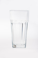 Faceted drinking empty glass cup