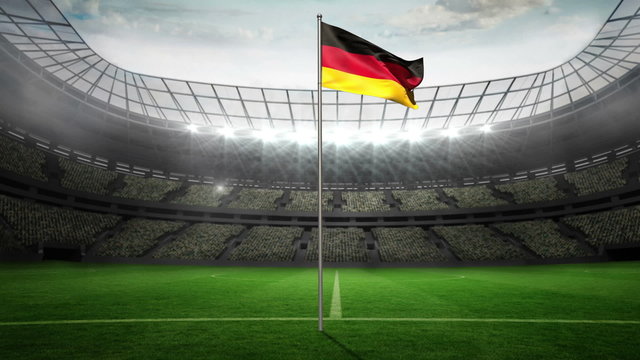 Germany national flag waving on flagpole
