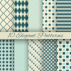 10 Elegant vector seamless patterns (tiling)
