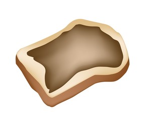 Cut Loaf of Bread with Chocolate Spread