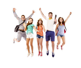 Group of happy students