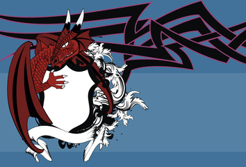 dragon crest coat of arms tattoo background1