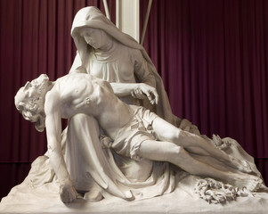 Mechelen - The Pieta statue in st. Katharine church