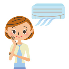 エアコンで快適な女性
