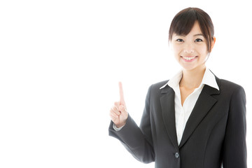 asian businesswoman on white background