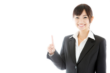 asian businesswoman on white background