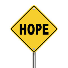 3d illustration of yellow roadsign of hope