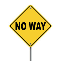 3d illustration of yellow roadsign of no way