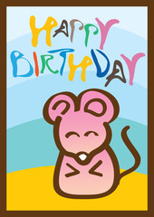 Happy birthday card with mouse