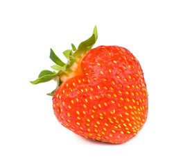 ripe fresh strawberries in the form of heart isolated on white background