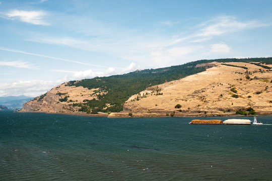 Barges on the Columbia River