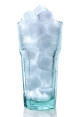 Glass with ice cubes