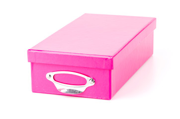 Pink box isolated white background