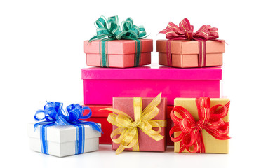 Gift box isolated white background