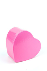 Pink heart box isolated white background