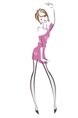 Девушка в розовом платье