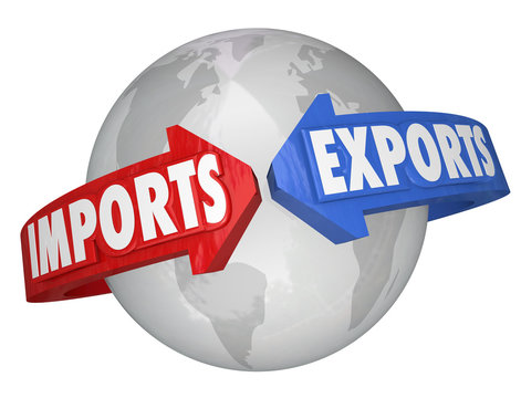 Imports Exports Arrows Around World Global International Busines