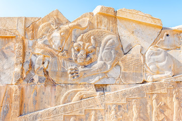 The bas-relief of Persepolis in north Shiraz, Iran