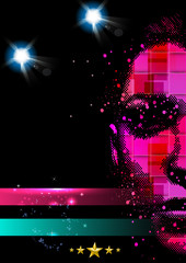 Disco Party Poster Background Template © hubis3d
