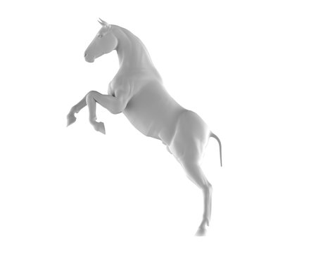 Illustration of a white horse isolated on a white background