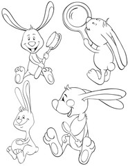 Set of baby rabbits
