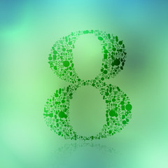 Social network number background with media icons